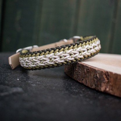 Paracordhalsband "Juno" Typ 1 in Olive und Moos