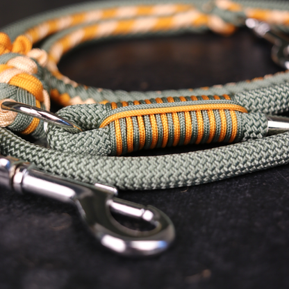 Paracord/ Tau Leine "Herringbone" in Foggy und Melon