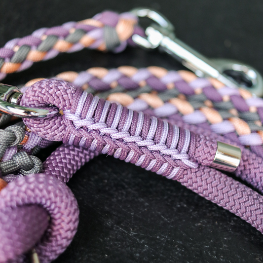 Paracord/Tau Leine in Mauve und Dunkelgrau