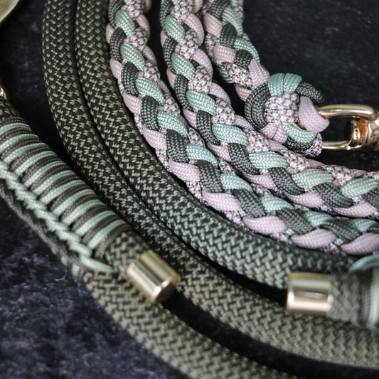 Paracord/Tau Leine in Olive und Mocca