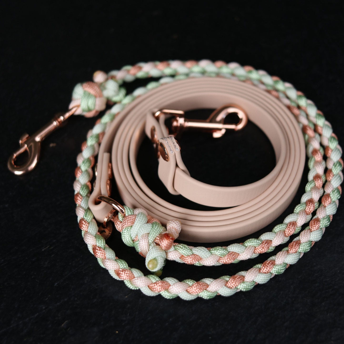 Paracord/ Biothane Leine "Mini" in Melon und Mint